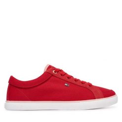 Tenisówki Tommy Hilfiger. Czerwone trampki damskie Tommy Hilfiger, bez wzorów, bez zapięcia. Za 329.99 zł.