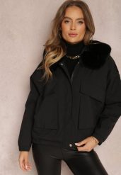 Czarna Kurtka z Futerkiem Morgaia. Czarne kurtki damskie Renee, l, bez wzorów, bez kaptura. Za 239.99 zł.