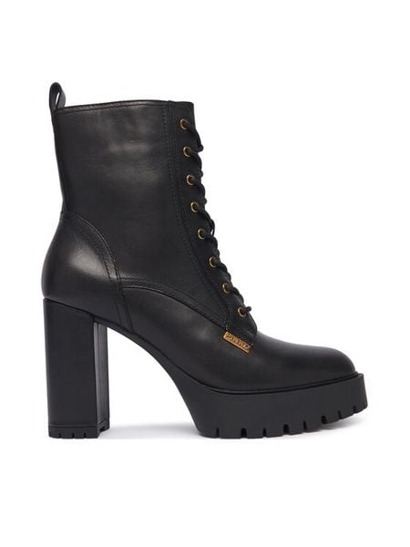 PINKO Trzewiki Clara 03 SD0581P001 Czarny. Czarne botki damskie Pinko, bez obcasa, na słupku, bez zapięcia. Za 1,399.00 zł.