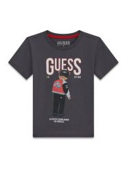 Guess T-Shirt N6RI05 K8HM4 Szary Regular Fit. Szare t-shirty i koszulki chłopięce Guess, z aplikacjami, z bawełny, bez kołnierzyka, bez ramiączek. Za 99.99 zł.