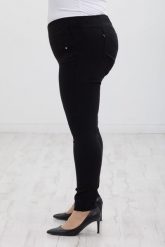 Klasyczne czarne spodnie Nita ze zwężoną nogawką PLUS SIZE XXL. Czarne spodnie materiałowe damskie Nasi partnerzy, bez wzorów, z elastanu, krótkie. Za 159.90 zł.