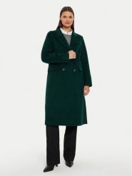 Tommy Hilfiger Płaszcz wełniany WW0WW42621 Zielony Regular Fit. Zielone płaszcze damskie Tommy Hilfiger, na zimę, bez wzorów, z syntetyku, bez kaptura. Za 1,329.00 zł.