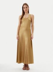 LOLA CASADEMUNT Sukienka letnia LS2516020 Złoty Relaxed Fit. Żółte sukienki damskie LOLA CASADEMUNT, bez wzorów, z syntetyku, bez ramiączek. Za 369.99 zł.