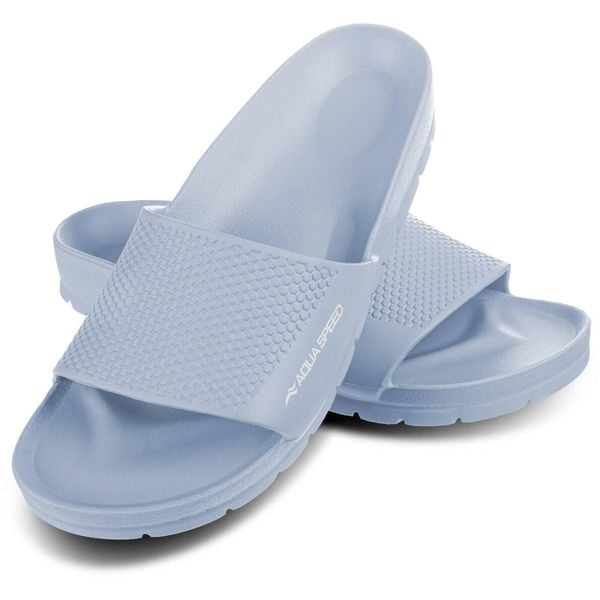 Klapki basenowe unisex Aqua Speed Oslo. Niebieskie klapki damskie Aqua-Speed, bez wzorów, bez obcasa, bez zapięcia. Za 42.99 zł.