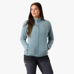 Bluza Polarowa Rozpinana Wędrówki Kobieta Stryn Elastyczny W Cztery Strony. Niebieskie bluzy damskie SWEDEMOUNT, xl, bez wzorów, z materiału, bez kaptura. Za 169.99 zł.
