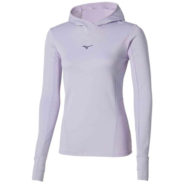 Bluza do biegania damska Mizuno Active Warm Hooded. Niebieskie bluzy damskie Mizuno, l, bez wzorów, z elastanu, bez kaptura. Za 129.99 zł.