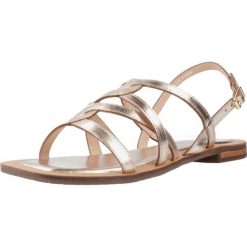 Sandały GEOX D55YFA Złoty. Żółte sandały damskie Geox, bez wzorów, ze skóry, bez obcasa, bez zapięcia. Za 330.99 zł.