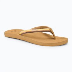 Japonki damskie Rip Curl Freedom Bloom Open Toe. Brązowe klapki damskie Rip Curl, bez wzorów, z materiału, z otwartym noskiem, bez obcasa, bez zapięcia. Za 109.99 zł.
