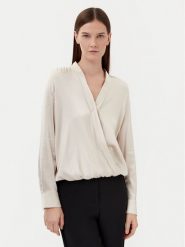 Motivi Bluzka 2732W000635N Écru Relaxed Fit. Bluzki damskie Motivi, bez wzorów, z wiskozy, bez kołnierzyka, bez ramiączek. W wyprzedaży za 149.99 zł.