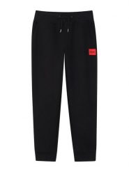 HUGO Spodnie dresowe G01182 S Czarny Regular Fit. Czarne spodnie dresowe chłopięce Hugo, z bawełny. Za 279.99 zł.