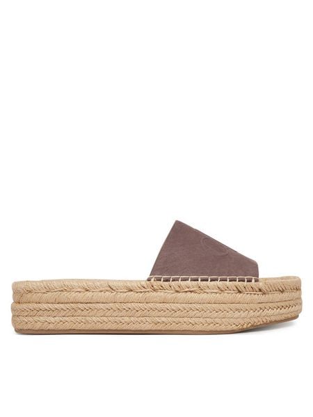 Calvin Klein Klapki Flatf Espa Mule Nub Mg HW0HW02890 Brązowy. Brązowe espadryle damskie Calvin Klein, bez wzorów, bez obcasa, bez zapięcia. Za 449.99 zł.