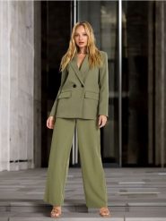 Marynarka - khaki. Brązowe marynarki i żakiety damskie Sinsay, l, bez wzorów, z dzianiny. Za 89.99 zł.