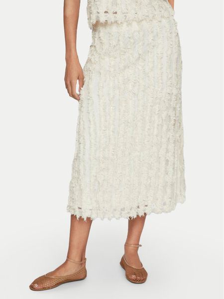 Vila Spódnica midi Nabila 14102777 Beżowy Regular Fit. Brązowe spódnice damskie Vila, bez wzorów, z syntetyku, midi. Za 159.99 zł.