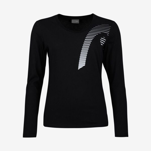 Koszulka z długim rękawem damska CLUB 21 LINDA. Czarne bluzki damskie Head, xs, bez wzorów, bez kołnierzyka, bez ramiączek. W wyprzedaży za 126.00 zł.