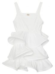 TWINSET Sukienka elegancka 251GJ2428 Biały Regular Fit. Białe sukienki dziewczęce Twinset, bez wzorów, z bawełny, bez ramiączek. Za 479.99 zł.