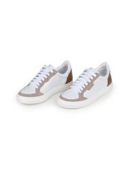 Anna Morellini Skórzane sneakersy "Feeria" w kolorze biało-beżowym rozmiar: 39. Białe obuwie sportowe damskie Anna Morellini, bez zapięcia. Za 390.92 zł.