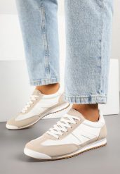 Beżowe Sneakersy Ozdobione Geometrycznym Wzorem Teroti. Brązowe obuwie sportowe damskie Born2be, z jeansu, bez zapięcia. Za 44.99 zł.