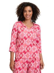 CARTOON Bluzka w kolorze różowo-jasnoróżowym rozmiar: 38. Różowe bluzki damskie Cartoon, bez wzorów, z wiskozy, bez kołnierzyka, bez ramiączek. Za 113.99 zł.