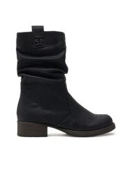 Rieker Botki Z9583-00 Czarny. Czarne botki damskie Rieker, z materiału, bez obcasa, na płaskiej podeszwie, bez zapięcia. Za 303.99 zł.