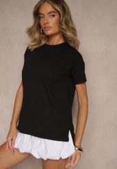 Czarny Bawełniany T-shirt o Kroju Oversize Zilona. Czarne t-shirty damskie Renee, s, bez wzorów, z bawełny, bez kołnierzyka. Za 24.99 zł.