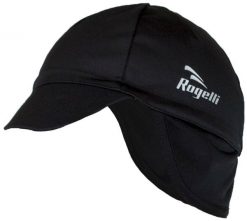 Czapka pod kask softshell Rogelli PROTTETIVO. Czarne czapki z daszkiem damskie Rogelli, na zimę, bez wzorów, z materiału. Za 91.25 zł.