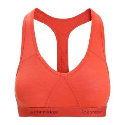 Biustonosz termoaktywny icebreaker Sprite Racerback. Czerwone biustonosze sportowe damskie Icebreaker, bez wzorów. Za 139.99 zł.