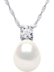 Pearline Srebrny naszyjnik z perłą - dł. 42 cm rozmiar: onesize. Białe naszyjniki damskie Pearline, z cyrkonią, srebrne. Za 226.10 zł.