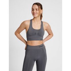Damski bezszwowy biustonosz sportowy Hummel Shaping. Szare biustonosze sportowe damskie Hummel, bez wzorów. Za 122.50 zł.