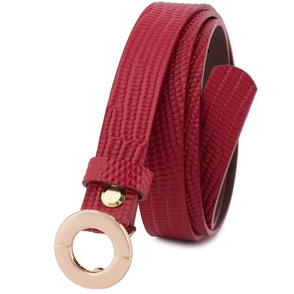 Pasek skórzany BELTIMORE r.85-100 cm O15 czerwony. Czerwone paski damskie bez wzorów. Za 49.90 zł.