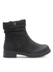 Clara Barson Botki CORNY H221008 Czarny. Czarne botki damskie Clara Barson, ze skóry, bez obcasa, na płaskiej podeszwie, bez zapięcia. Za 159.99 zł.
