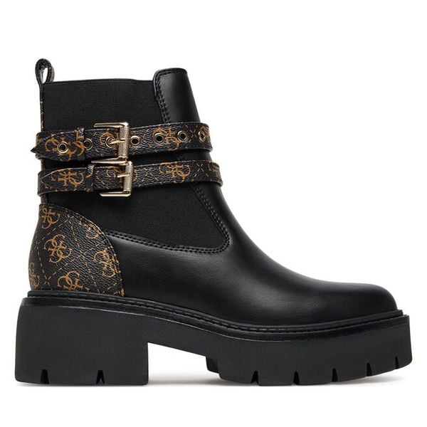 Botki Guess. Czarne botki damskie Guess, bez obcasa, na płaskiej podeszwie, bez zapięcia. Za 579.99 zł.