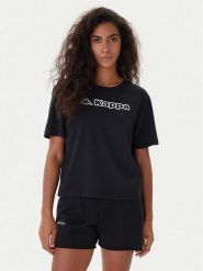 Kappa T-Shirt Frega 351M1KW Czarny Regular Fit. Czarne t-shirty damskie Kappa, m, bez wzorów, z bawełny, bez kołnierzyka. Za 59.99 zł.