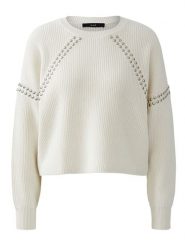 Oui Sweter w kolorze kremowym rozmiar: 38. Brązowe swetry klasyczne damskie Oui, z bawełny, bez kołnierzyka. Za 217.99 zł.