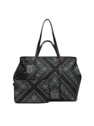 PINKO Torebka Shopper Extra PE 25 PLTT104900 A2AS Czarny. Czarne shopper bag Pinko, bez wzorów, z materiału, bez dodatków. Za 659.99 zł.