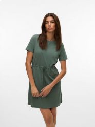 Vero Moda Sukienka w kolorze khaki rozmiar: XS. Brązowe sukienki damskie Vero Moda, bez wzorów, z materiału, bez ramiączek. Za 65.85 zł.