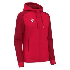 Damska bluza z kapturem full zip Macron Atlas. Czerwone bluzy damskie Macron, bez wzorów, z kapturem. Za 270.00 zł.