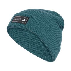 Czapka adidas Essentials Cuffed — 100% akryl, unisex M/L. Zielone czapki damskie Adidas, bez wzorów. Za 77.99 zł.