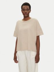 Bomboogie T-Shirt TW7441TJOR5 Beżowy Relaxed Fit. Brązowe t-shirty damskie Bomboogie, bez wzorów, z bawełny, bez kołnierzyka. Za 99.99 zł.