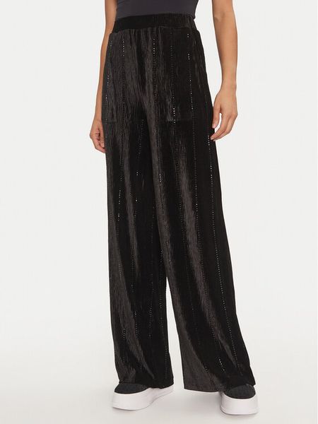 Fracomina Spodnie palazzo FR24WV3014J461R9 Czarny Wide Leg. Czarne spodnie materiałowe damskie Fracomina, bez wzorów, z materiału. Za 379.99 zł.