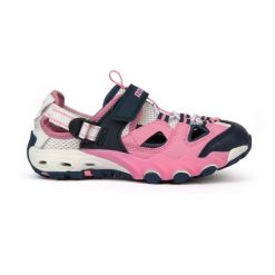 Sandały Frosty K V4 wodoodporne, regulowane, z antypoślizgową podeszwą. Czerwone sandały damskie Izas, bez wzorów, bez obcasa, bez zapięcia. W wyprzedaży za 252.13 zł.