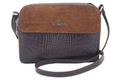 Stylowa torebka crossbody trzykomorowa - Brązowa ciemna. Brązowe torebki klasyczne damskie Barberinis, ze skóry, duże, zamszowe, bez dodatków. Za 266.99 zł.