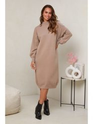 Soft Cashmere Sukienka dzianinowa w kolorze karmelowym rozmiar: 34/36. Brązowe sukienki damskie Soft Cashmere, bez wzorów, z dzianiny, klasyczne, bez ramiączek. Za 127.95 zł.
