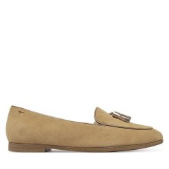 Mokasyny Tamaris. Brązowe mokasyny damskie Tamaris, bez obcasa. Za 239.99 zł.