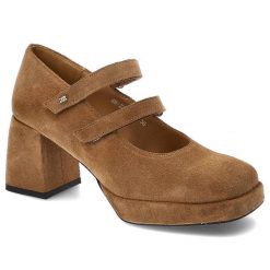 Brązowe Półbuty Karino Stylowe Obuwie Damskie. Brązowe półbuty damskie Karino, bez wzorów, ze skóry, bez obcasa, na obcasie, bez zapięcia. Za 449.00 zł.