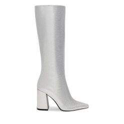 Kozaki Nine West. Szare kozaki damskie Nine West, bez obcasa, na słupku, bez zapięcia. Za 329.99 zł.