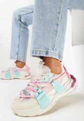 Zielone Sneakersy z Elastycznym Sznurowaniem i Ozdobnymi Taśmami Jarlele. Brązowe obuwie sportowe damskie Born2be, bez zapięcia. Za 44.99 zł.