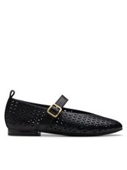 Clarks Półbuty Fawna Jane 26181229 Czarny. Czarne półbuty damskie Clarks, bez wzorów, ze skóry, bez obcasa, na płaskiej podeszwie, bez zapięcia. Za 289.99 zł.