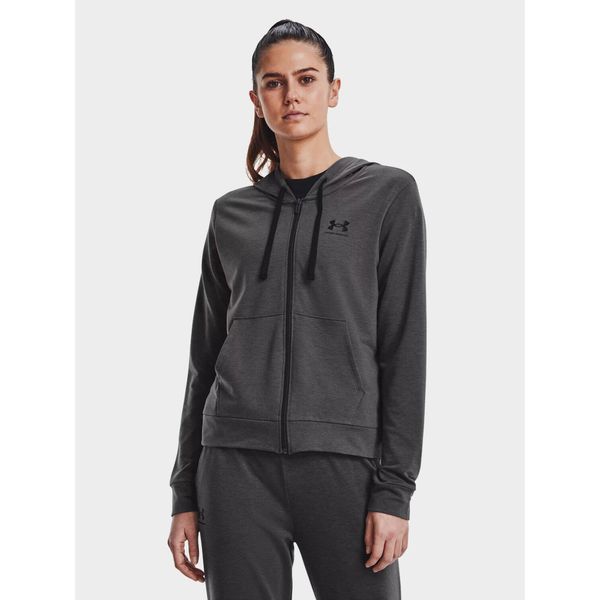 Bluza sportowa damska Under Armour Rival Terry Full Zip Hoodie. Szare bluzy damskie Under Armour, s, bez wzorów, z kapturem. Za 119.99 zł.