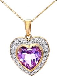 Rinani Złoty naszyjnik z diamentową zawieszką - dł. 46 cm rozmiar: onesize. Różowe naszyjniki damskie Rinani, z ametystem, złote. Za 2,827.99 zł.