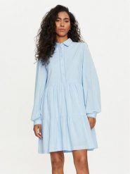YAS Sukienka koszulowa Tia 26032815 Błękitny Regular Fit. Niebieskie sukienki damskie YAS, bez wzorów, z bawełny, bez ramiączek. Za 289.99 zł.
